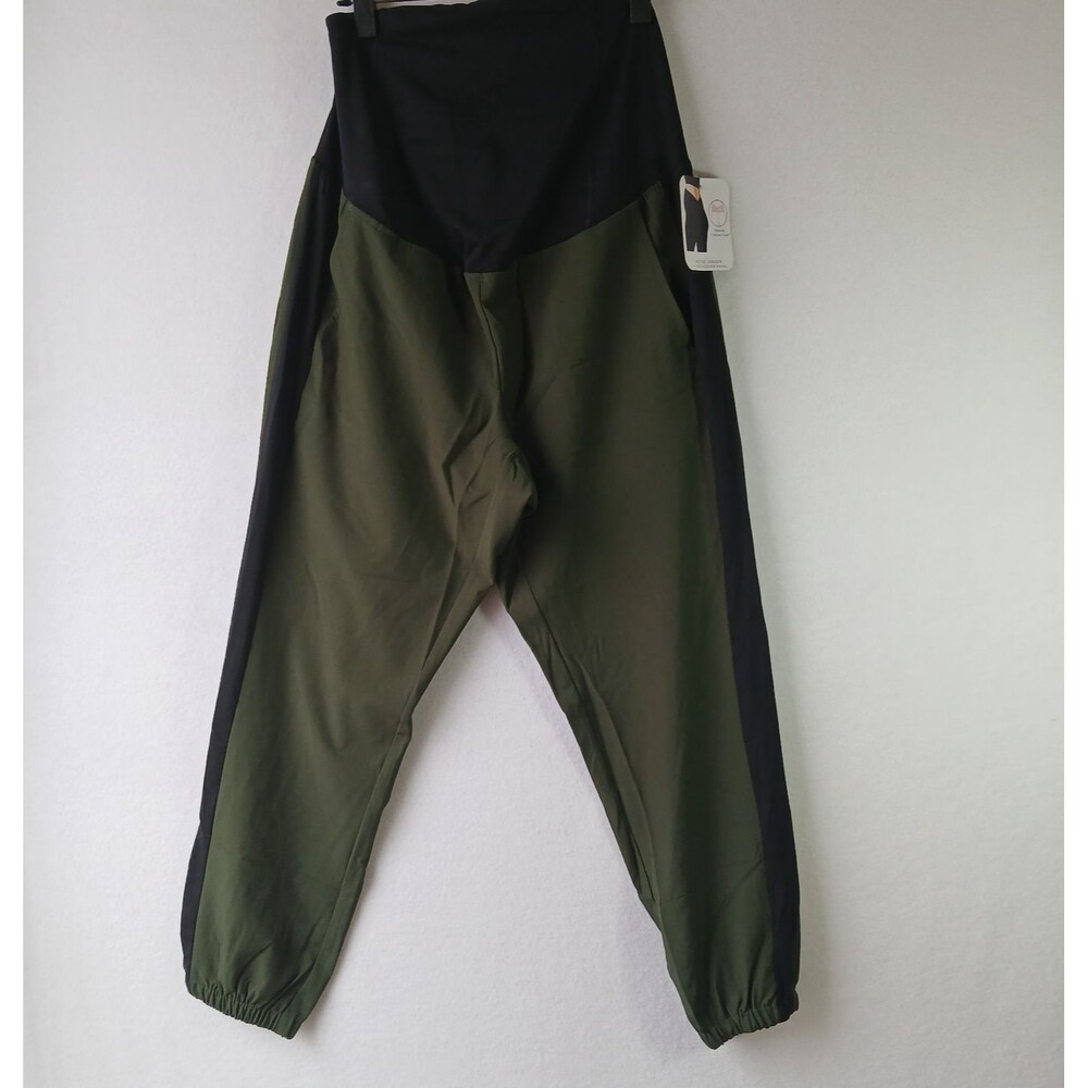 NEW Isabel Maternity Crossover Panel Stretch Woven Maternity Jogger Medium #773